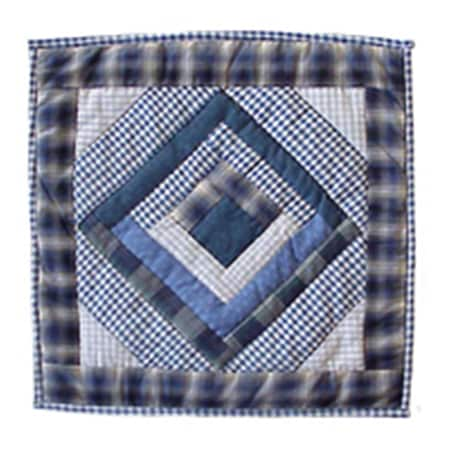 Blue Log Cabin- Toss Pillow 16 X 16 In.